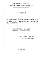 Đánh giá sản xuất sạch hơn và xây dựng hệ thống quản lý môi trường đơn giản cho nhà máy granite trung đô 