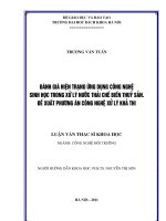 Đánh giá hiện trạng ứng dụng công nghệ sinh học trong xử lý nước thải chế biến thủy sản  đề xuất phương án công nghệ xử lý khả thi 