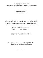 Vấn đề đối xứng và lý thuyết hàm ngôn (trên tư liệu tiếng anh và tiếng việt) 