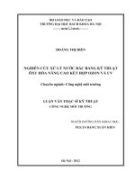 Nghiên cứu xử lý nước rác bằng kỹ thuật oxy hóa nâng cao kết hợp ozon và UV 
