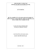 Nghiên cứu xây dựng bài giảng điện tử môn lắp đặt và bảo trì máy tính tại trường cao đẳng nghề công nghiệp hà nội 