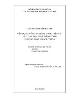 Vận dụng công nghệ dạy học hiện đại vào dạy học thực hành ngành cơ khí   chế tạo máy theo phương pháp angorit hoá 