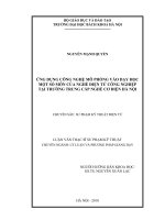 Ứng dụng công nghệ mô phỏng vào dạy học một số môn của nghề điện tử công nghiệp tại trường trung cấp nghề cơ điện hà nội 