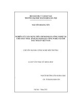 Nghiên cứu xây dựng tiêu chí đánh giá công nghệ tái chế chất thải  áp dụng đánh giá công nghệ tái chế dầu thải ở việt nam 