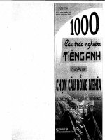 1000 CAU HOI TRAC NGHIEM CHON CAU DONG NGHIA