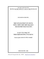 Một số giải pháp xây dựng nông thôn mới trên địa bàn thành phố Thái Nguyên (LV thạc sĩ)