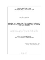 Đánh giá thực trạng và đề xuất giải pháp quản lý nâng cao hiệu quả khai thác và sử dụng bền vững tài nguyên nước tỉnh hòa bình  
