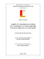 Nghiên cứu mô phỏng quá trình xử lý sinh học của công nghệ MBR ứng dụng trong xử lý nước rỉ rác 