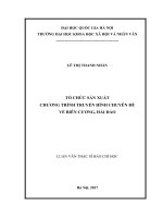 Tổ chức sản xuất chương trình truyền hình chuyên đề về biên cương, hải đảo 