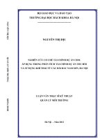 Nghiên cứu cơ chế tài chính dự án CDM, áp dụng phân tích tài chính dự án thu hồi và sử dụng khí thải từ bãi rác nam sơn, hà nội 