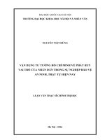 Vận dụng tư tưởng hồ chí minh về phát huy vai trò của nhân dân trong sự nghiệp bảo vệ an ninh, trật tự hiện nay 