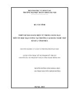 Thiết kế bài giảng điện tử trong giảng dạy môn tin học đại cương tại trường 