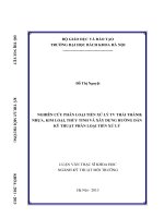 Nghiên cứu phân loại tiền xử lý ti vi thải thành nhựa kim loại thủy tinh và xây dựng hướng dẫn kỹ thuật phân loại tiền xử lý 