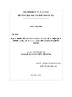 Hạch toán bền vững trong phân tích hiệu quả kinh tế dự án đầu tư alumina nhân cơ; đắc nông 