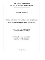 Xây dựng bộ đề thi đánh giá kỹ năng nghề sửa chữa máy lạnh và điều hoà không khí 