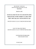 Đánh giá một số yếu tố ảnh hưởng đến định hướng nghề nghiệp của học sinh THPT trên địa bàn thành phố hà nội 