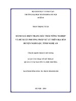 Đánh giá hiện trạng rác thải nông nghiệp và đề xuất phương pháp xử 