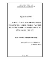 Nghiên cứu xây dựng chương trình theo cấu trúc modul cho đào tạo nghề điện công nghiệp tại trường cao đẳng công nghiệp việt nam 