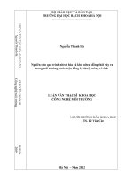 Đánh giá hiện trạng ô nhiễm môi trường của các cơ sở giết mổ gia súc gia cầm trên địa bàn thành phố hải dương và đề xuất mô hình hệ thống xử lý nước thải cho một cơ sở giết mổ tập 