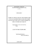 Nghiên cứu mối quan hệ giữa trách nhiệm xã hội và sản xuất sạch hơn trong ngành công nghiệp sản xuất giày ở việt nam và áp dụng thí điểm tại công ty cổ phần giày ngọc hà 