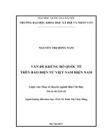 VẤN đề KHỦNG bố QUỐC tế TRÊN báo điện tử VIỆT NAM HIỆN NAM 
