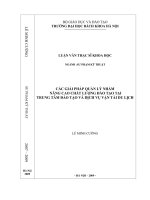Các giải pháp quản lý nhằm nâng cao chất lượng đào tạo tại trung tâm đào tạo và dịch vụ vận tải du lịch 