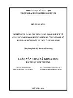 Nghiên cứu đánh giá tiềm năng đồng lợi ích về chất lượng không khí và khí hậu ứng với một số kịch bản kiểm soát xe taxi ở quảng ninh 