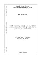 Nghiên cứu chế tạo vật liệu nano tio2 phủ trên bông thạch anh để phân hủy một số chất độc hại trong môi trường không khí 