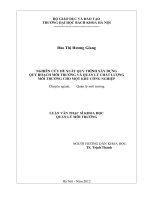 Nghiên cứu đề xuất quy trình xây dựng quy hoạch môi trường và quản lý chất lượng môi trường cho một khu công nghiệp 