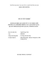 ĐÁNH GIÁ HIỆU QUẢ KINH TẾ VÀ TÁC ĐỘNG MÔI TRƯỜNG CỦA MÔ HÌNH TRỒNG CÂY CAM SÀNH TẠI XÃ QUANG MINH, HUYỆN BẮC QUANG, TỈNH HÀ GIANG