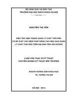 Điều tra hiện trạng quản lý chất thải rắn và đề xuất các biện pháp nâng cao hiệu quả quản lý chất thải rắn trên địa bàn tỉnh hải dương 