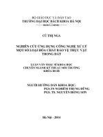 Nghiên cứu ứng dụng công nghệ xử lý một số loại hóa chất bảo vệ thực vật trong đất 