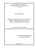 Nghiên cứu áp dụng sản xuất sạch hơn tại nhà máy chế biến cơm dừa nạo sấy công ty TNHH phước sang  bến tre 