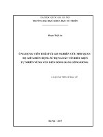 Ứng dụng viễn thám và GIS nghiên cứu mối quan hệ giữa biến động sử dụng đất với điều kiện tự nhiên vùng ven biển đồng bằng sông hồng 