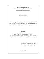 Đề xuất một số giải pháp nâng cao chất lượng đội ngũ giảng viên trường đại học y trường đại học y thái bình 