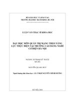 Dạy học môn quản trị mạng theo năng lực thực hiện tại trường cao đẳng nghề cơ điện hà nội 