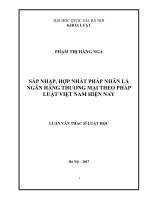 Sáp nhập, hợp nhất pháp nhân là ngân hàng thương mại theo pháp luật việt nam hiện nay 