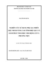 Nghiên cứu sử dụng phụ gia nhiên liệu nhằm nâng cao tính hiệu quả và giảm phát thải độc hại cho động cơ và phương tiện 