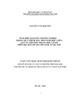 Tích hợp giáo dục hướng nghiệp trong quá trình dạy môn học sinh học lớp 9 tại các trường trung học cơ sở trên địa bàn huyện mê linh, TP hà nội  