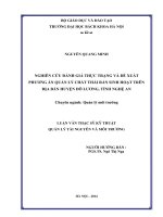 Nghiên cứu đánh giá thực trạng và đề xuất phương án quản lý chất thải rắn sinh hoạt trên địa bàn huyện đô lương, tỉnh nghệ an  
