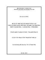 Đề xuất một số giải pháp nâng cao chất lượng giáo viên dạy tin 