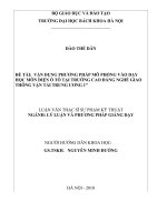 Vận dụng phương pháp mô phỏng vào dạy học môn điện ô tô tại trường cao đẳng nghề giao thông vận tải trung ương 1 