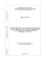 ĐÁNH GIÁ HIỆN TRẠNG và xây DỰNG GIẢI PHÁP NHẰM NÂNG CAO HIỆU QUẢ CÔNG tác bảo vệ môi TRƯỜNG của một KHU CÔNG NGHIỆP TRÊN địa bàn TỈNH bà rịa   VŨNG tàu 