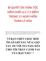 BÍ QUYẾT ôn THẦN tốc nắm CHẮC 6,5 7,5 điểm TRONG 11 NGÀY môn TOÁN lý hóa