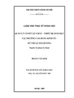 Quản lý cơ sở vật chất   thiết bị giáo dục tại trường cao đẳng kinh tế kỹ thuật hải dương 