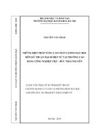 Những biện pháp nâng cao chất lượng dạy học môn kỹ thuật mạch điện tử tại trường cao đẳng công nghiệp việt   đức thái nguyên 