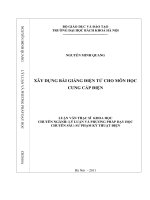 Xây dựng bài giảng điện tử cho môn học cung cấp điện 