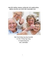 Truyền thông trong chăm sóc sức khỏe răng miệng người cao tuổi việt nam hiện nay 