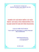 Nghiên cứu giải pháp chống cát chảy trong xây dựng công trình đường ô tô tại khu kinh tế Nghi Sơn tỉnh Thanh Hóa (LA tiến sĩ)