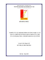 Nghiên cứu xác định bộ thông số công nghệ và cấu tạo của thiết bị 